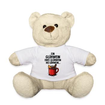 Ein Glühwein, swei Glühwein – Lustig Weihnachten - Teddy - Weiß - Vorne