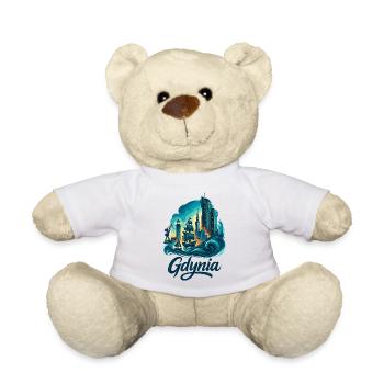Gdynia Poland Polska White Port City Gift - Teddy Bear - white - Front
