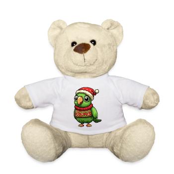 Parrot Christmas Xmas - Teddy Bear - white - Front