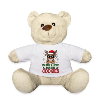Nur für die Cookies, Rentier mit Sonnenbrille - Teddy - Weiß - Vorne