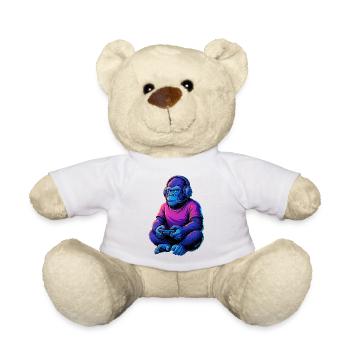 Gorilla Gaming Gamer Zocken Zocker Videospiele - Teddy - Weiß - Vorne