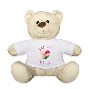 "Baking Queen - Heart!" - Teddy Bear - white - Front