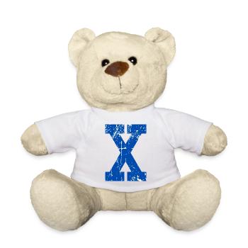 Lettre X sport rétro  - Nounours - blanc - Devant