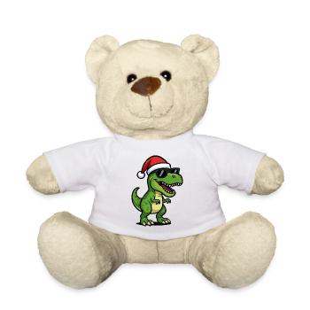 T-Rex Santa with sunglasses - Teddy Bear - white - Front
