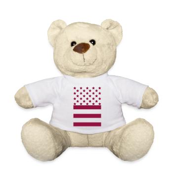 Drapeau rouge foncé – Design Stars & Stripes - Nounours - blanc - Devant