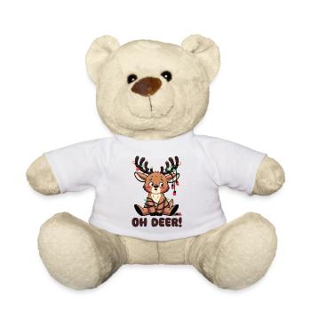 Oh Deer! Funny Christmas design with reindeer - Teddy Bear - white - Front