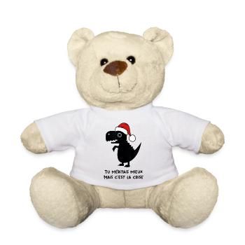T-Rex-Weihnachten: Humorvolle Krise - Teddy - Weiß - Vorne