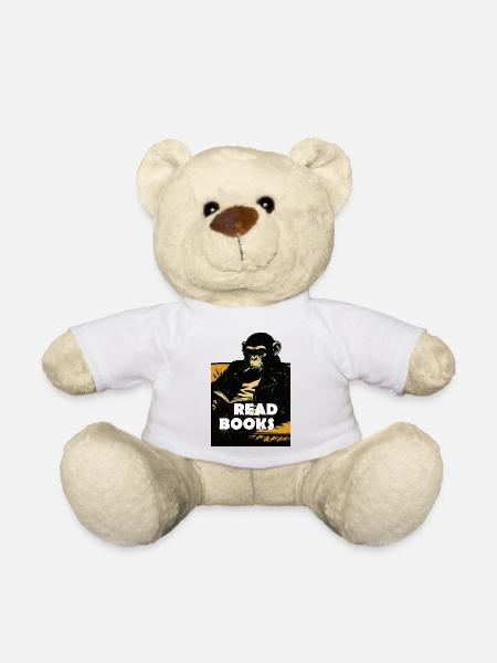Chimp liest Bücher - Teddy - Weiß