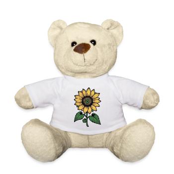 Sonnenblume Linienzeichnung - Teddy - Weiß - Vorne