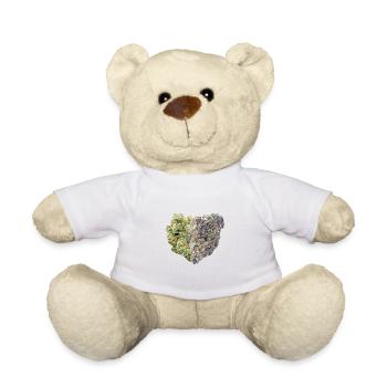 Weed Bud Cannabis Heart Love 420  - Teddy - Weiß - Vorne