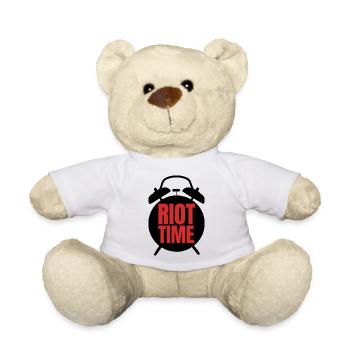 Riot Time – Mutiges rotes Textdesign - Teddy - Weiß - Vorne