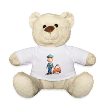 Policier dans un dessin animé pour enfants - Nounours - blanc - Devant
