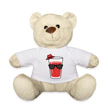 Cocktail with hat and sunglasses - Teddy Bear - white - Front