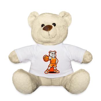 Pose de pouvoir de la mascotte des Bulldogs de basketball - Nounours - blanc - Devant