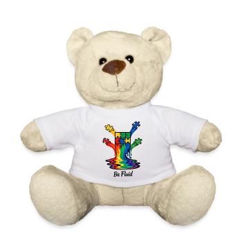 Illustration de l’énigme de l’autisme : Fondre l’arc-en-ciel - Nounours - blanc - Devant