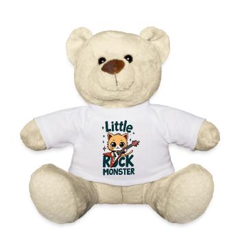 Little Rock Monster – süßes Katzen Gitarren Motiv - Teddy - Weiß - Vorne