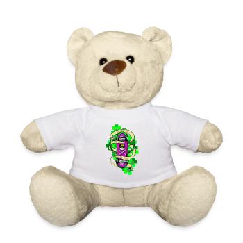 Neon Skull Skateboard Graffiti - Teddy - Weiß - Vorne
