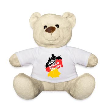 Deutschlandkarte - Einigkeit, Recht & Freiheit - Teddy - Weiß - Vorne