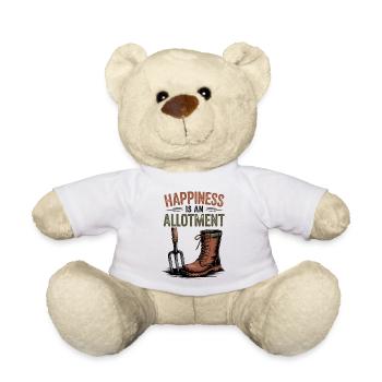 Happiness Is An Allotment Gardening Design - Teddy Bear - white - Front