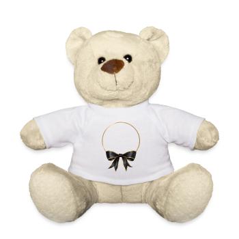 Kreis Schleife Schwarz Gold - Teddy - Weiß - Vorne