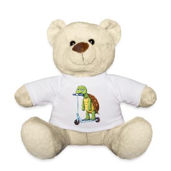Süße Schildkröte Cartoon langweilig Roller Scooter - Teddy - Weiß - Vorne