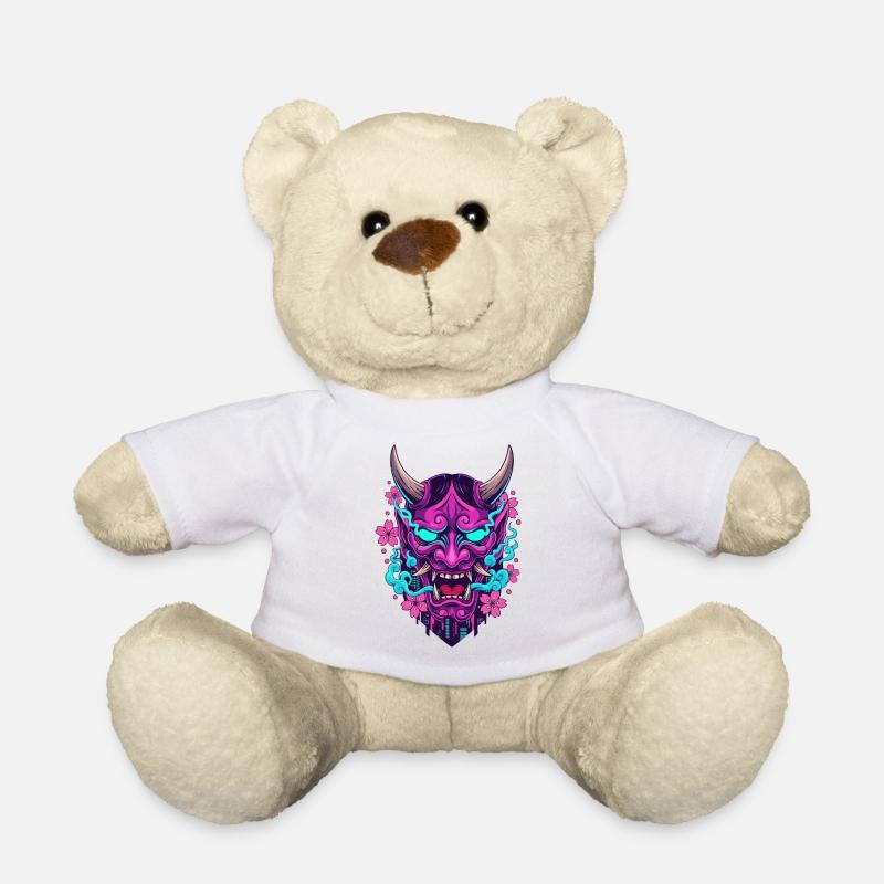 Floral Neon Demon Mask - Teddy Bear - white