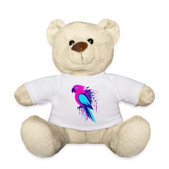Glitch pixeliger Geek-Papagei - Teddy - Weiß - Vorne