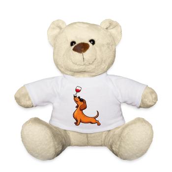 Dachshund, Wine Lover, Viennese Dog Mom Weenie - Teddy Bear - white - Front
