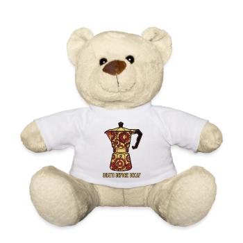 Death Before Decaf Moka Pot Cycling Tattoo - Teddy Bear - white - Front