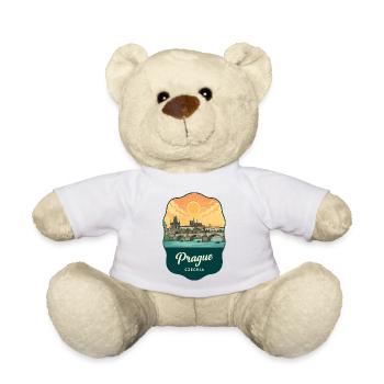Prager Karlsbrücke Vintage-Abzeichen - Teddy - Weiß - Vorne