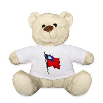 Motif du drapeau taïwanais - Nounours - blanc - Devant