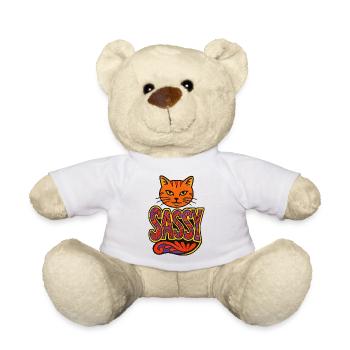 Sassy Cat Psychedelic Script - Teddy - Weiß - Vorne