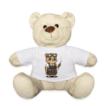 Bear Mechanic Steampunk Robotic Arm - Teddy Bear - white - Front