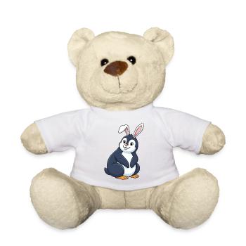 Cute Penguin Bunny Fusion Cartoon Funny Easter - Teddy Bear - white - Front