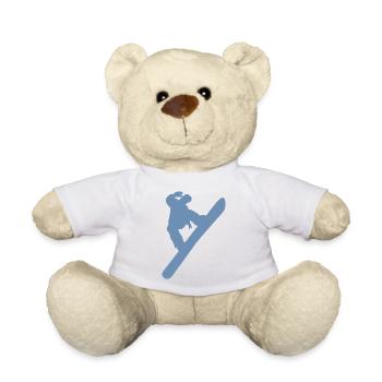 Minimalist snowboarder winter sports - Teddy Bear - white - Front