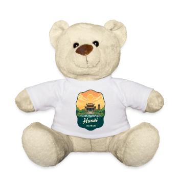 Hanoi Vietnam Vintage Sunset Reiseabzeichen - Teddy - Weiß - Vorne