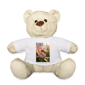 Morning bee on rose blossom - Teddy Bear - white - Front