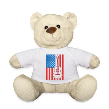 Guitar USA Flag - Teddy Bear - white - Front