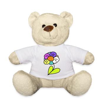 Blume retro Vintage Blumen 80er - Teddy - Weiß - Vorne
