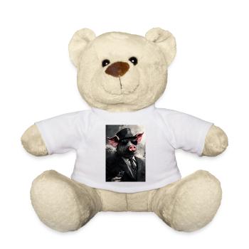 Noir-Sau im Anzug mit Pflanze - Teddy - Weiß - Vorne