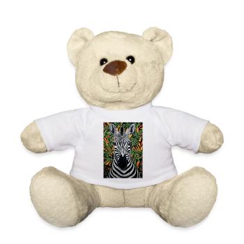 Zebra in the cannabis jungle - Teddy Bear - white - Front