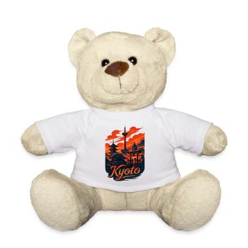 Kyoto Skyline – Japanese Design - Teddy Bear - white - Front