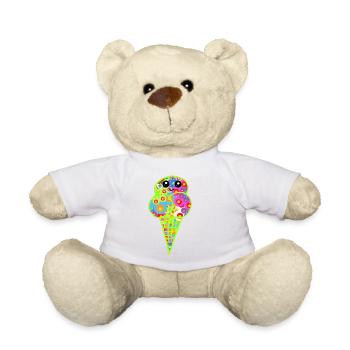 Retro Eis Vintage Kinder Kind 60er  - Teddy Bear - white - Front