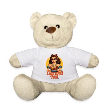 Cupcakes First Retro Pin Up Design - Teddy Bear - white - Front