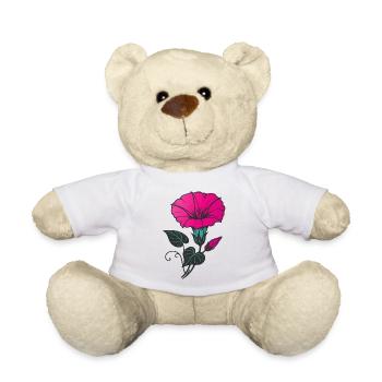 Fleurs roses florales vintage de la nature - Nounours - blanc - Devant