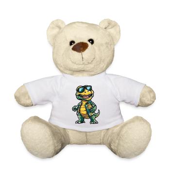 Dinosaur T-Rex Comic Holiday - Teddy Bear - white - Front