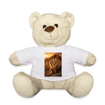 Lion in the flames of the sunset - Teddy Bear - white - Front