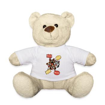 Chiots cartoon et bulles gustatives - Nounours - blanc - Devant