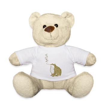 Funky Japanese frog smoking - Teddy Bear - white - Front