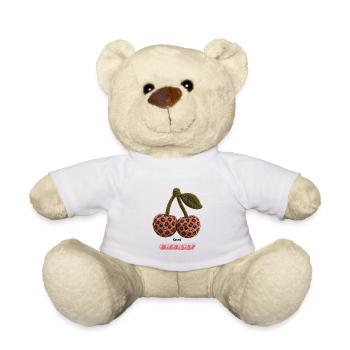 Duo de câlins Cerises Léopard - Nounours - blanc - Devant